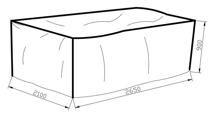 Furnco Abdeckung für gartenmöbel 210 x 265 x 90 cm grau. 210 X 265 X 90 cm