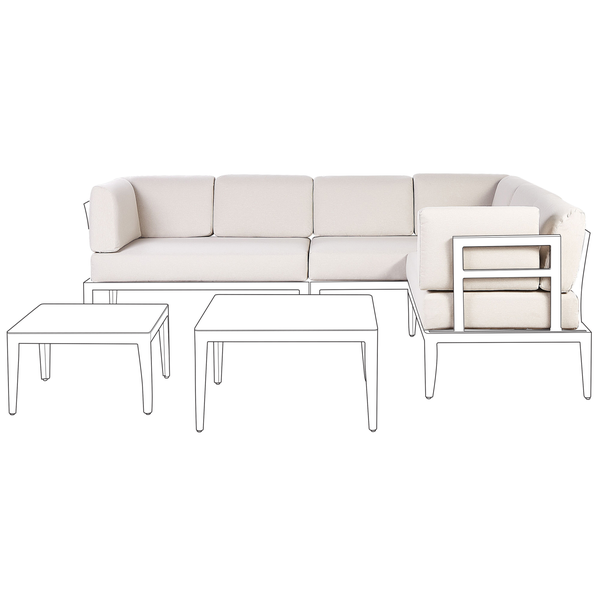 Gartensitzgruppe mit Sofa und zwei Tischen