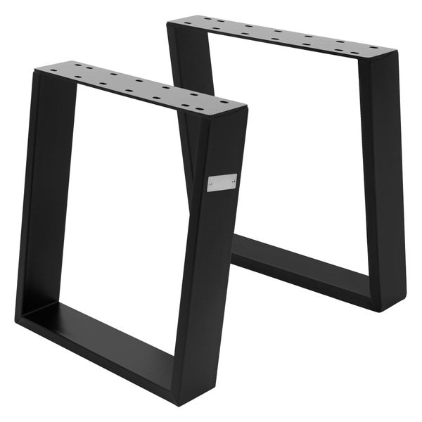 ML-Design 2er Set Tischkufen 80GRAD Neigung, 40x43 cm Schwarz matt, 8x2cm, Schräge Tischbeine, Metall Möbelkufen, Tischgestell Stahl geneigt Tischuntergestell Möbelfüße Bankkufen Bankgestell Bankbeine