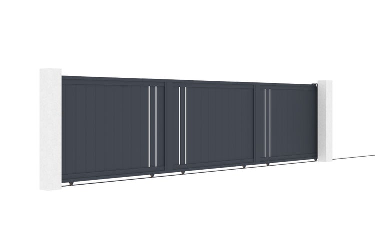 Schiebetor 6m GIONA H.140cm Aluminium + Tor GIONA H140 GRAU