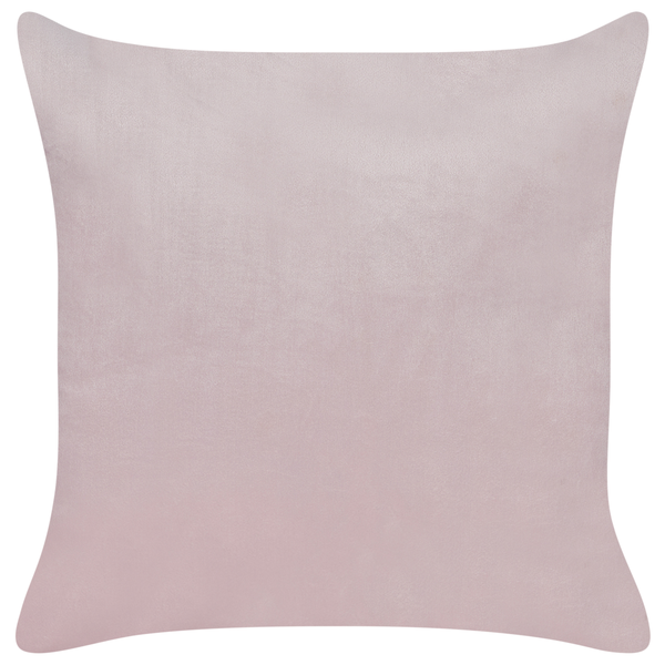 Quadratisches Dekokissen in Samt-Optik, rosa.