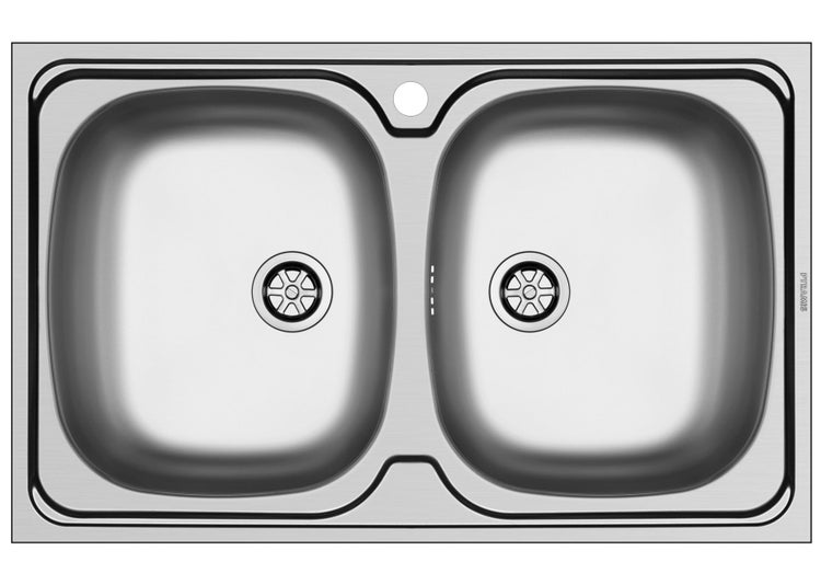 Spüle aus Edelstahl mit zwei Becken