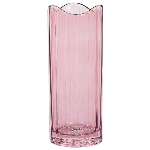 Blumenvase PERDIKI Glas 30 cm Rosa