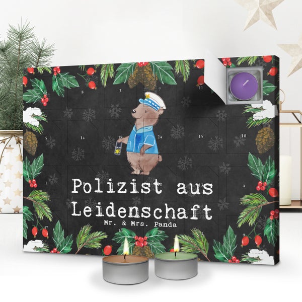 Mr. & Mrs. Panda Duftkerzen Adventskalender Polizist Leidenschaft - Schwarz