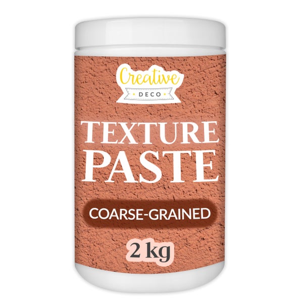 Creative Deco Strukturpaste Grobkörnig 2 kg Ziegelrote Spachtelmasse für Acrylmalerei