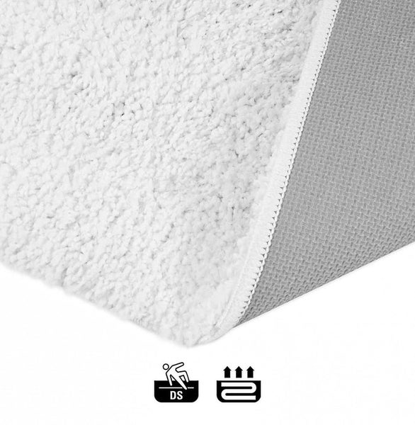 FLOORDIREKT Badematte Sky Soft - Reckteckig - Rutschhemmende Rückseite - Weiß - 50 x 60 cm