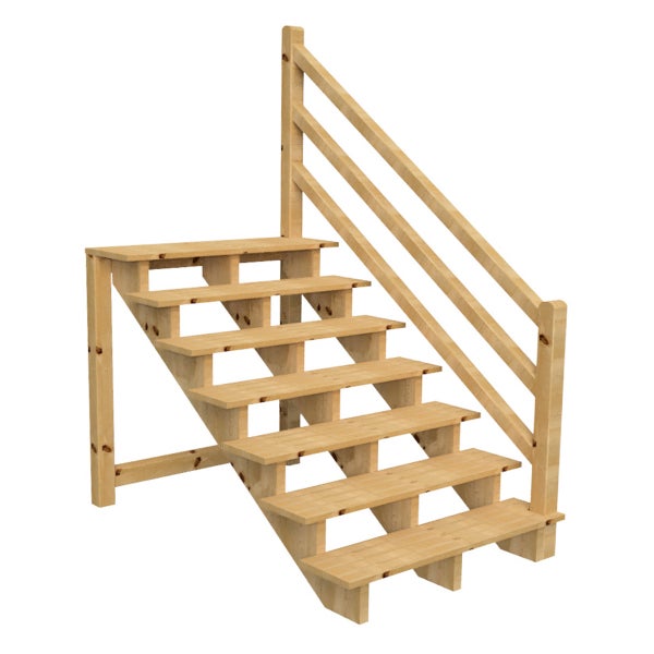 Holztreppe mit Handlauf