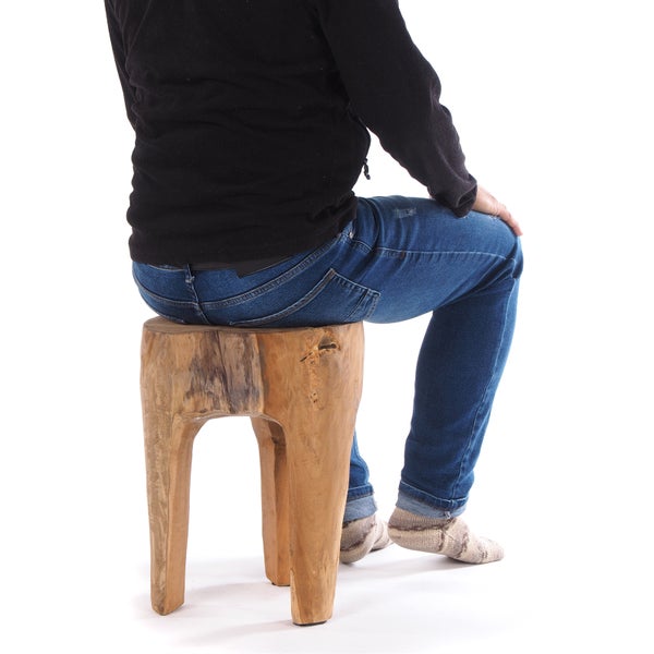 Hocker LOG Wurzelholz massiv naturfarben