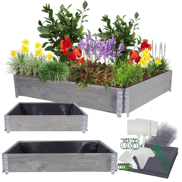 Hochbeetkisten GuardBox HxBxT 20x120x100 cm 1 Ebeneinkl. Luftpolsterfolie Grau