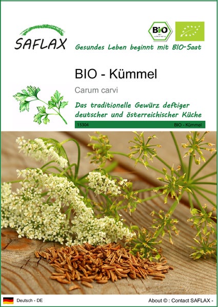SAFLAX  - BIO - Kümmel - Carum carvi - 800 Samen