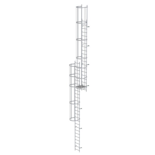 MUNK ortsfeste Steigleitern Aluminium eloxiert, 10,92m SH PG2