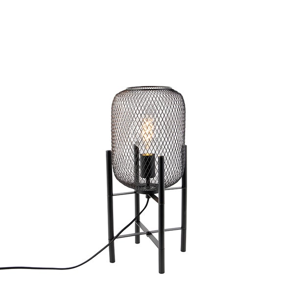 Moderne schwarze Tischlampe Bliss Mesh HORNBACH