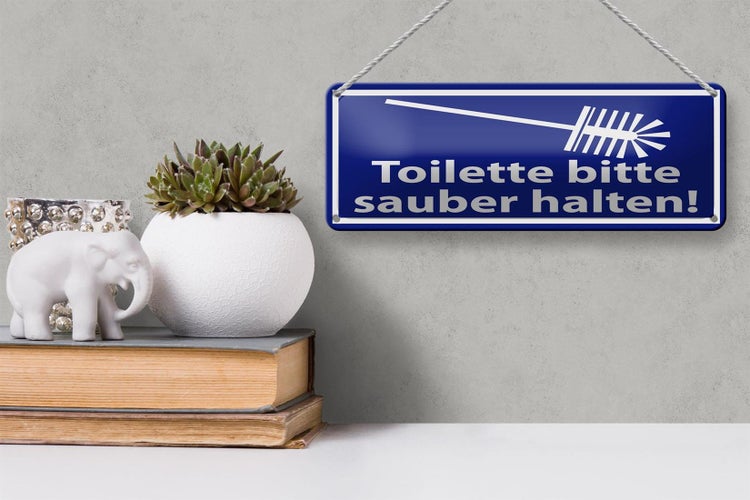 Blechschild Spruch 27x10 cm Toilette bitte sauber halten Dekoration