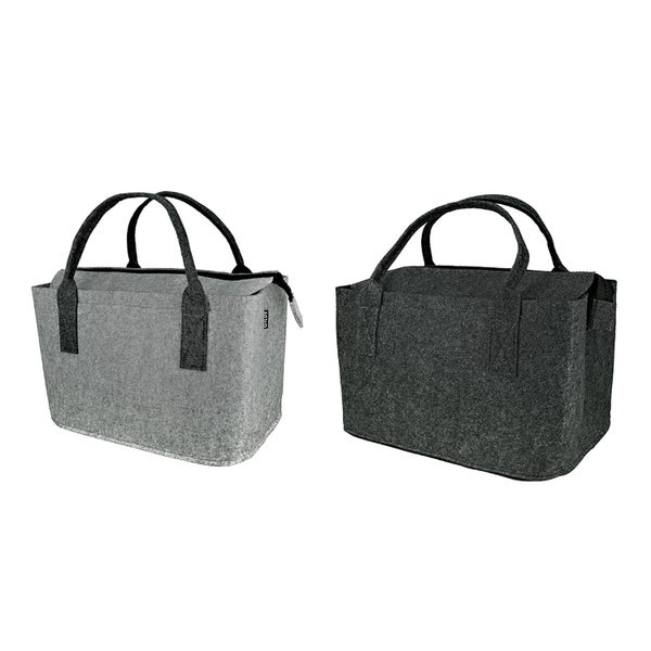 Taschen GILDE 2er Set ZIPPER Shopper dunkelgrau-hellgrau Höhe 25cm Filz