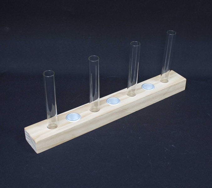 FRANK FLECHTWAREN | Dekoboard Vasen & Kerzenhalter, HOLZ, GLAS, METALL, 38 x 5 x 17 cm