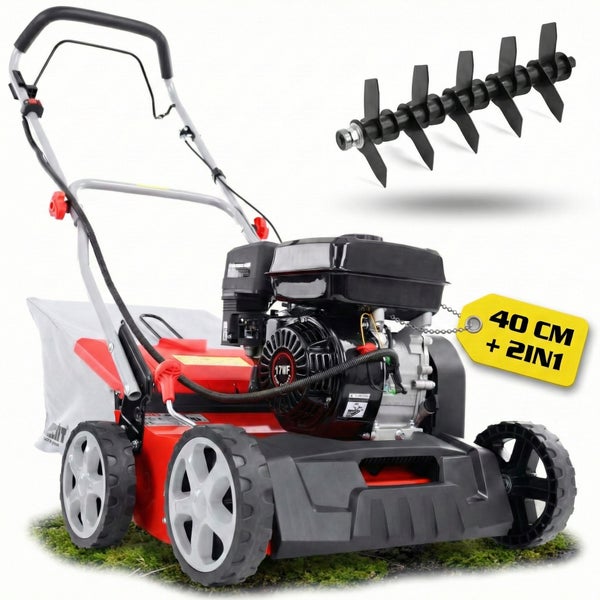 Vertikutierer mit 40 Zentimeter Arbeitsbreite und 2-in-1 Funktion