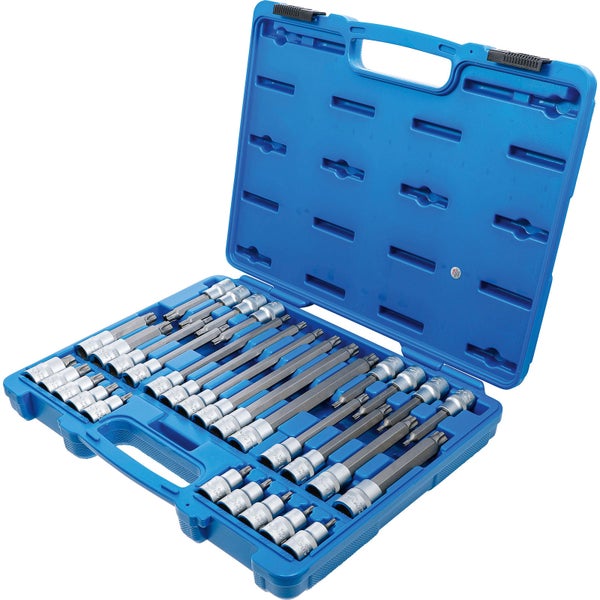BGS Bit-Einsatz-Satz Antrieb Innenvierkant 12,5 mm (1/2) TPS-Profil (für Torx Plus) mit Bohrung TPS20 - TPS70 32tlg. - 5191