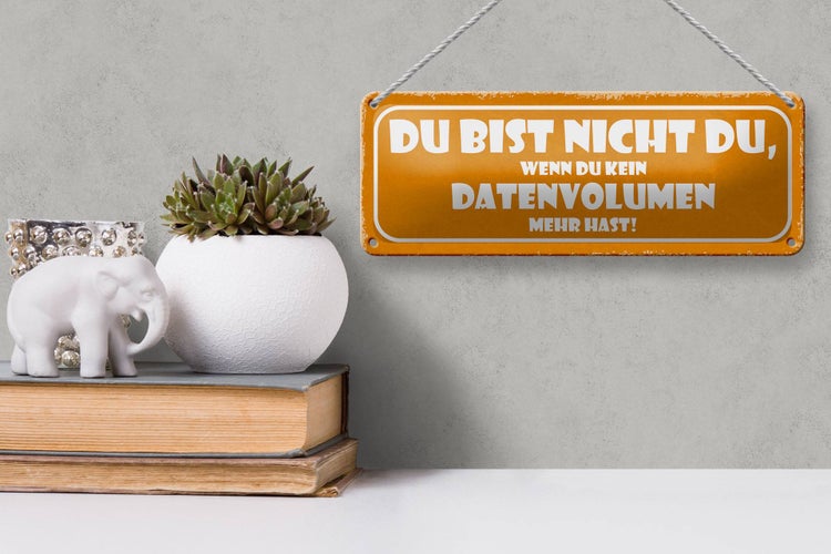 Blechschild Spruch 27x10cm du bist nicht du wenn du kein Dekoration