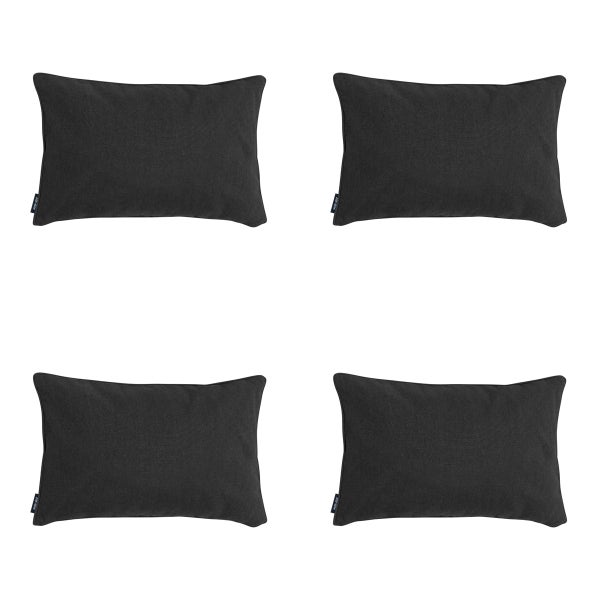 Dekokissen Schwarz Canvas Eco+ - Ca. 30x50 cm - 4er-Set