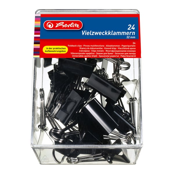 Herlitz Vielzweckklammer 32mm schwarz 24 Stück