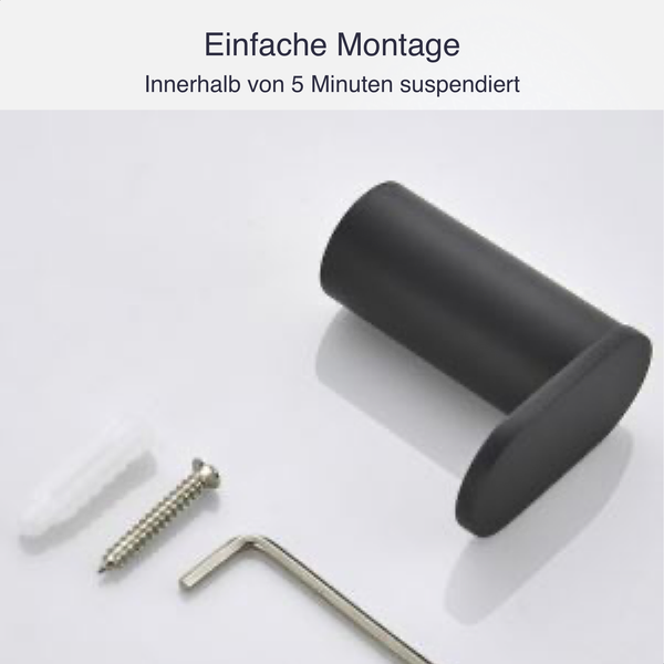 EAVY  Handtuchhaken Edelstahl Schwarz  Zum Bohren 2er Pack