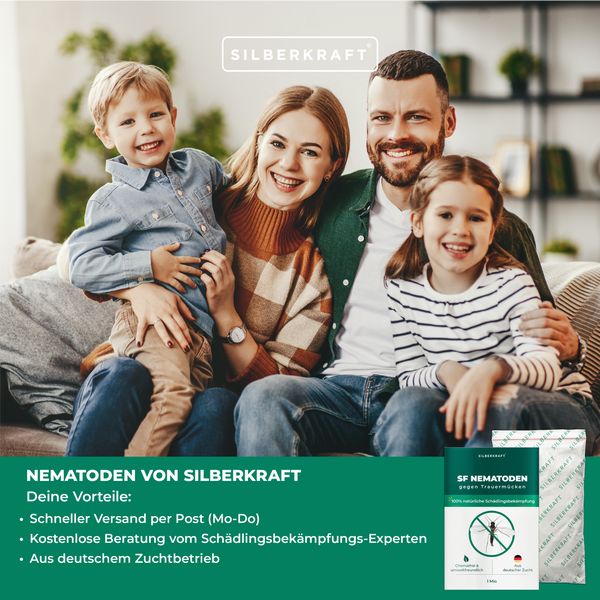 SF Nematoden – Biologische Schädlingsbekämpfung gegen Trauermückenlarven in Erde & Substrat - Gezielte Bodenbehandlung für gesunde Wurzeln – Für Zimmerpflanzen, Balkonkästen, Gewächshaus & Anzucht -  10 Mio