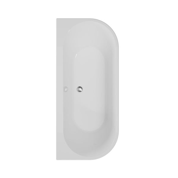 Rechteckige Badewanne mit Ablaufgarnitur