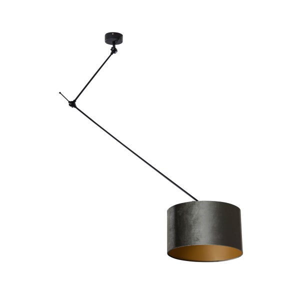 Deckenleuchte mit Stoffschirm und verstellbarem Arm