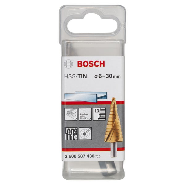 Bosch Stufenbohrer HSS-TiN 6-30 x 93,5 mm - 2608587430