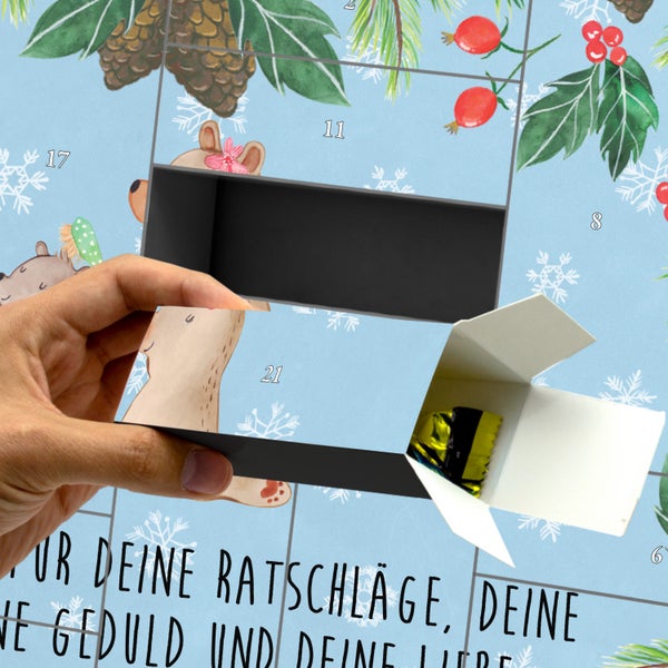 Mr. & Mrs. Panda Befüllbarer Adventskalender Bär Kind - Blau Pastell