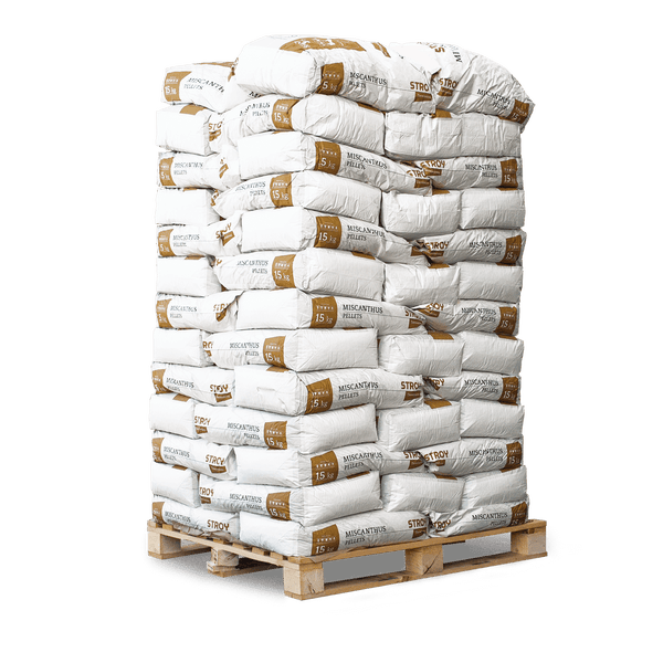 STROY Miscanthus Pellets Einstreu 15kg x 65 Sack 975kg Palette Einstreu Pelleteinstreu Miscanthus