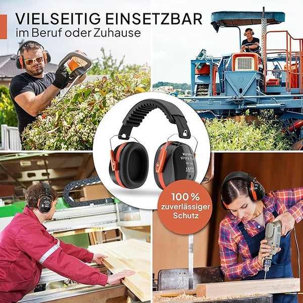 Senner WorkPro Ultra | Gehörschutz für Arbeit und Freizeit – Größenverstellbare Ohrenschützer - Hochwertige Lärmschutz Kopfhörer mit SNR von 33-34 dB - Kapselgehörschutz - Unisex
