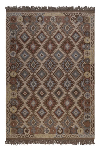 Kelim Teppich Hellbraun aus Wolle Migny Green Looop 240x340 cm