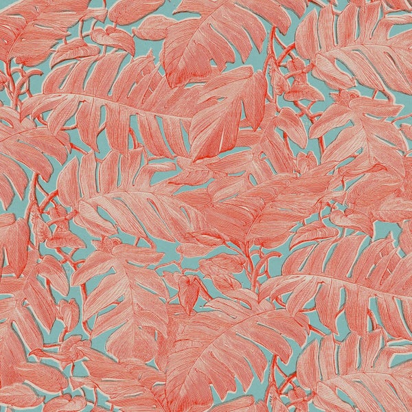 Tapete mit tropischem Blattmuster