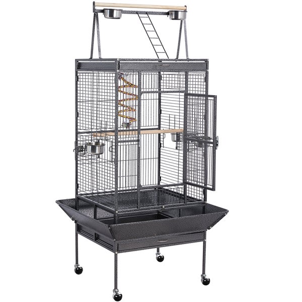 Yaheetech Vogelkäfig mit Sitzstange , Schwarz