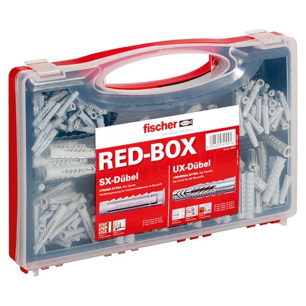 Fischer Dübel Sortimentskasten Red Box mit SX-Dübel und UX-Dübel