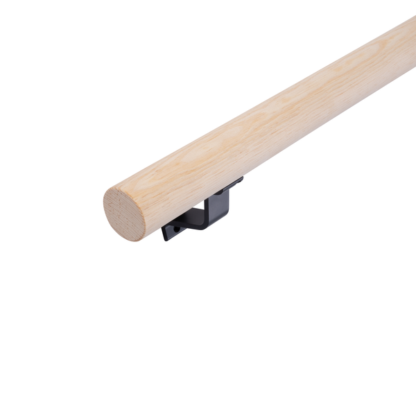 HANDYSTAIRS Handlauf aus Holz – runder Handlauf Ø 38 mm – Kiefer – 200 cm – gerade enden