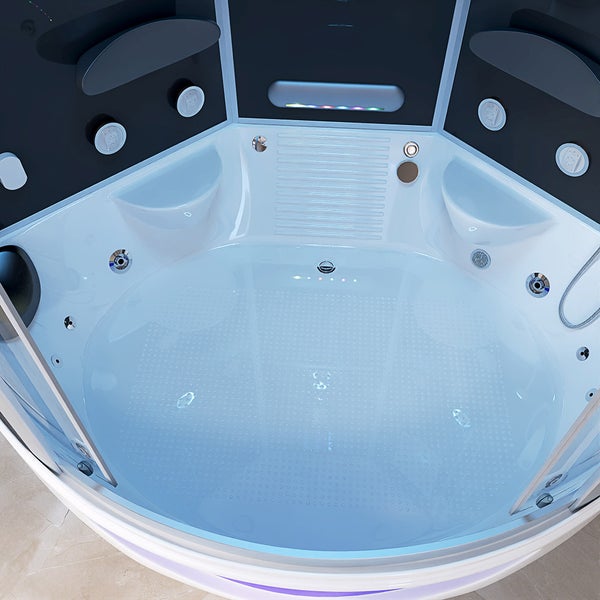 Home Deluxe - Dampfdusche EXCLUSIVE - Schwarz, Maße: 150 x 150 x 220 cm - inkl. Radio, Regendusche und komplettem Zubehör I Dampfsauna, Badewanne, Whirlpool, Dusche