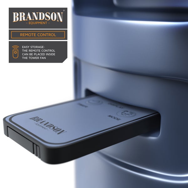 Brandson - Turmventilator mit Fernbedienung - Oszillation 60° - Standventilator - mobiler Lüfter - Tower Fan - 96 cm - 45W - Ventilator