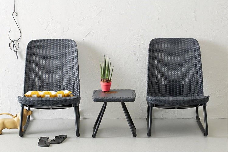 Keter Rio Loungeset - 2 Personen - 3-teilig - Anthrazit