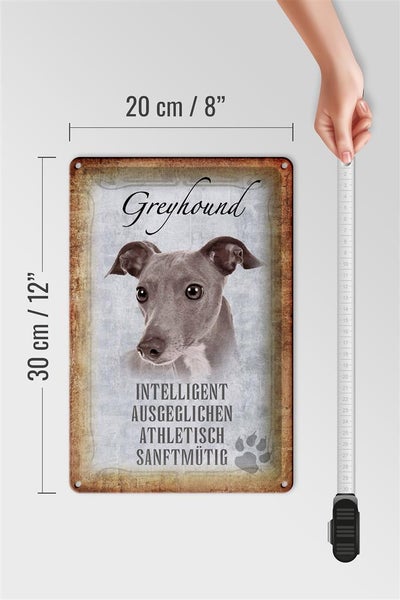 Blechschild Spruch 20x30cm Greyhound Hund Schild
