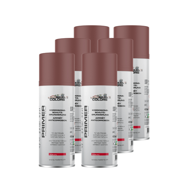 COLORS Korrosionsschutzgrundierung Sprühlack 6er Set 400ml Rotbraun