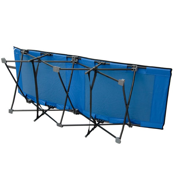 AMANKA Faltlbett Faltliege Feldbett Blau | Camping-Metall-Klappiege ca. 190x70cm | 10-Bein Liege Klappbett | Stahlgestell