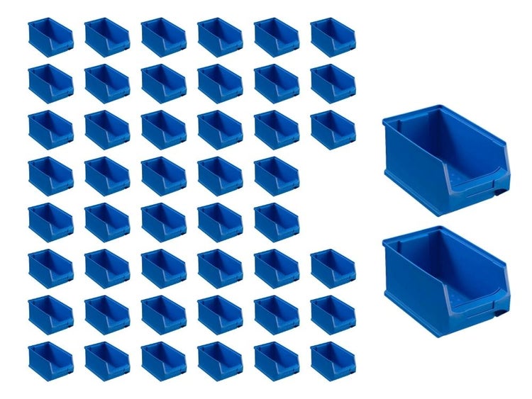 PROREGAL SuperSparSet 48 x Blaue Sichtlagerbox 3.0 HxBxT 12,5 x 14,5 x 23,5 cm 2,8 Liter Sichtlagerbehälter Sichtlagerkasten