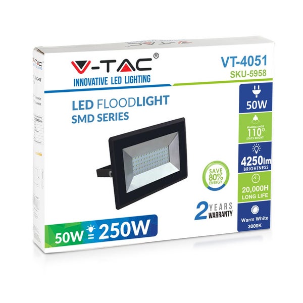 LED-Scheinwerfer - Schwarz - E-Serie - IP65 - 50W - 4250 Lumen - 4000K