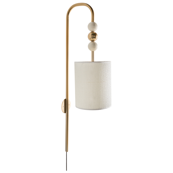 Wandleuchte mit Lampenschirm und Metallrahmen