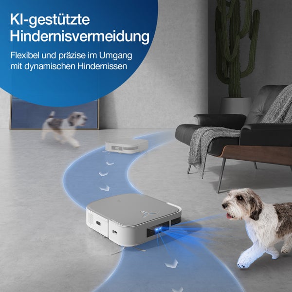 Nass-Trocken-Saugroboter ECOVACS DEEBOT X2 OMNI White, 8000PA, smarte Reinigungsstation, Mopp-Hebefunktion, Dual LiDAR