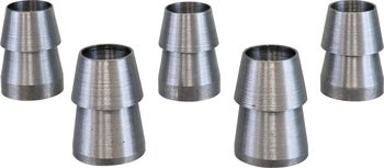 Set aus fünf metallischen Klemmringen für Rohrverbindungen