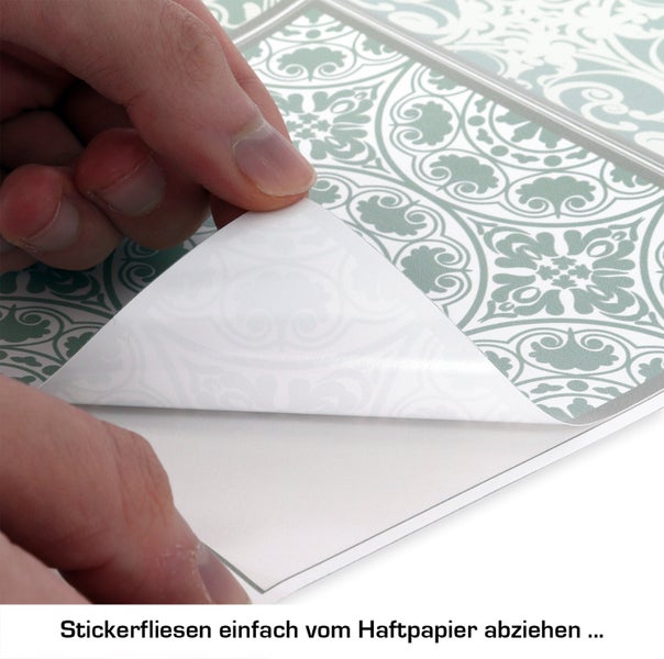 Fliesensticker, Stickerfliesen Mosaik, selbstklebend, bedruckt, ideal für Badezimmer und Küche im 12 Stück a 15x15cm_TS0201