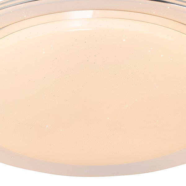 Nahaufnahme einer runden LED-Deckenleuchte.